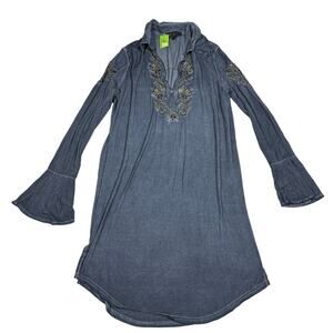 POL Womens Size L Boho Tunic Dress Embroidered